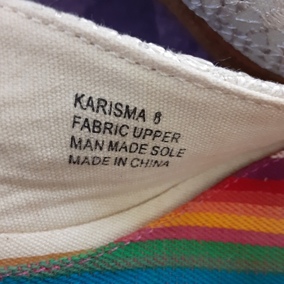 Fabric open toe wedges - Picture 7 of 8